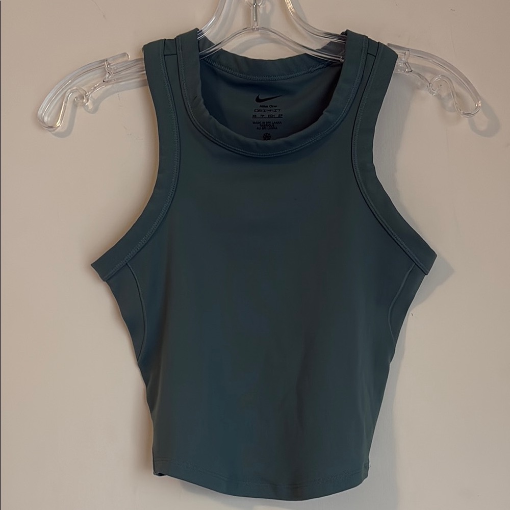 Nike Green Fitted Crop Tank Top